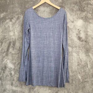 Matilda Jane Womens Tunic Top Size L Character Counts Roll Tab Sleeve Geometric